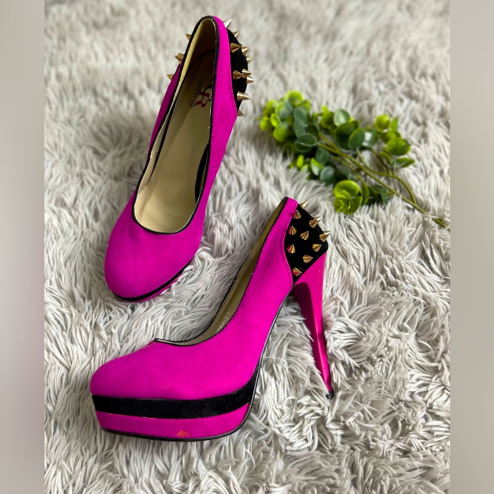 CR collection Barbiecore pink spiked heels size 7